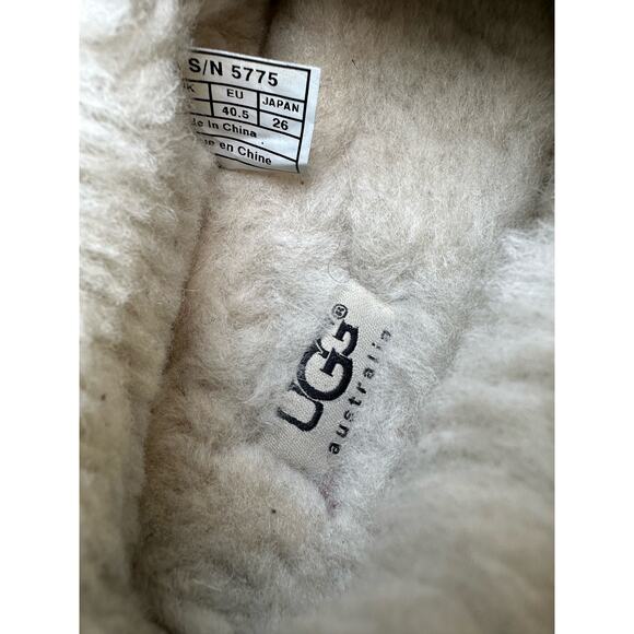 Ugg black slippers ASCOT suede leather sz 8 us men shoes moccasins shearling fur - Picture 8 of 13